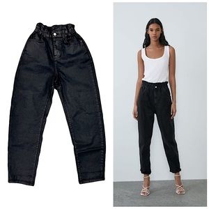 Zara Charcoal Paperbag Waist Trousers